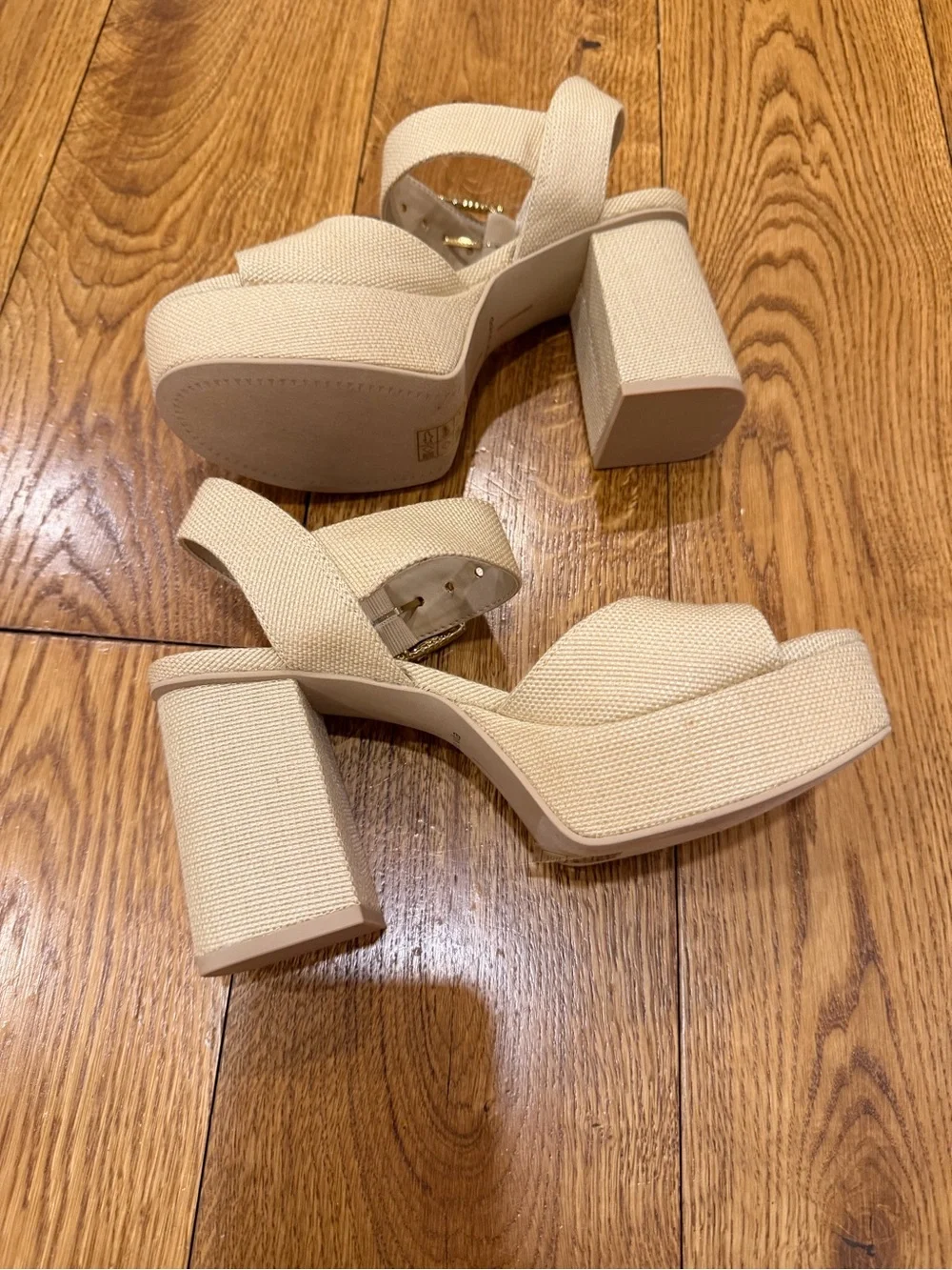 Dolce Vita Bobby Natural Woven Platform Block Heel Sandals